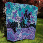 Australia Indigenous Teal Purple Contemporary Aboriginal Art Quilt Hope Is Real