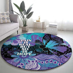 Australia Indigenous Teal Purple Contemporary Aboriginal Art Round Carpet Hope Is Real
