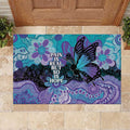 Australia Indigenous Teal Purple Contemporary Aboriginal Art Rubber Doormat Hope Is Real