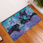 Australia Indigenous Teal Purple Contemporary Aboriginal Art Rubber Doormat Hope Is Real