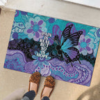Australia Indigenous Teal Purple Contemporary Aboriginal Art Rubber Doormat Hope Is Real
