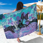 Australia Indigenous Teal Purple Contemporary Aboriginal Art Sarong Hope Is Real