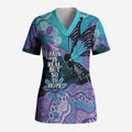 Australia Indigenous Teal Purple Contemporary Aboriginal Art Scrub Top Hope Is Real