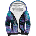 Australia Indigenous Teal Purple Contemporary Aboriginal Art Sherpa Hoodie Hope Is Real