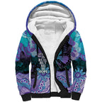 Australia Indigenous Teal Purple Contemporary Aboriginal Art Sherpa Hoodie Hope Is Real