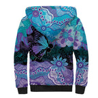 Australia Indigenous Teal Purple Contemporary Aboriginal Art Sherpa Hoodie Hope Is Real