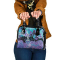 Australia Indigenous Teal Purple Contemporary Aboriginal Art Shoulder Handbag Hope Is Real