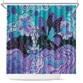 Australia Indigenous Teal Purple Contemporary Aboriginal Art Shower Curtain Hope Is Real
