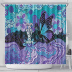 Australia Indigenous Teal Purple Contemporary Aboriginal Art Shower Curtain Hope Is Real