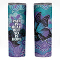 Australia Indigenous Teal Purple Contemporary Aboriginal Art Skinny Tumbler Hope Is Real