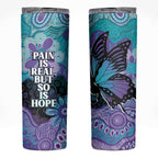 Australia Indigenous Teal Purple Contemporary Aboriginal Art Skinny Tumbler Hope Is Real