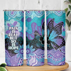 Australia Indigenous Teal Purple Contemporary Aboriginal Art Skinny Tumbler Hope Is Real