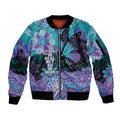 Australia Indigenous Teal Purple Contemporary Aboriginal Art Sleeve Zip Bomber Jacket Hope Is Real