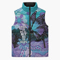Australia Indigenous Teal Purple Contemporary Aboriginal Art Sleeveless Puffer Jacket Hope Is Real