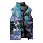 Australia Indigenous Teal Purple Contemporary Aboriginal Art Sleeveless Puffer Jacket Hope Is Real