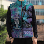 Australia Indigenous Teal Purple Contemporary Aboriginal Art Sleeveless Puffer Jacket Hope Is Real