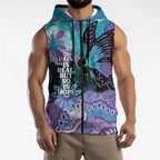 Australia Indigenous Teal Purple Contemporary Aboriginal Art Sleeveless Zip Hoodie Hope Is Real