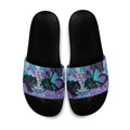 Australia Indigenous Teal Purple Contemporary Aboriginal Art Slide Sandals Hope Is Real