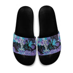 Australia Indigenous Teal Purple Contemporary Aboriginal Art Slide Sandals Hope Is Real