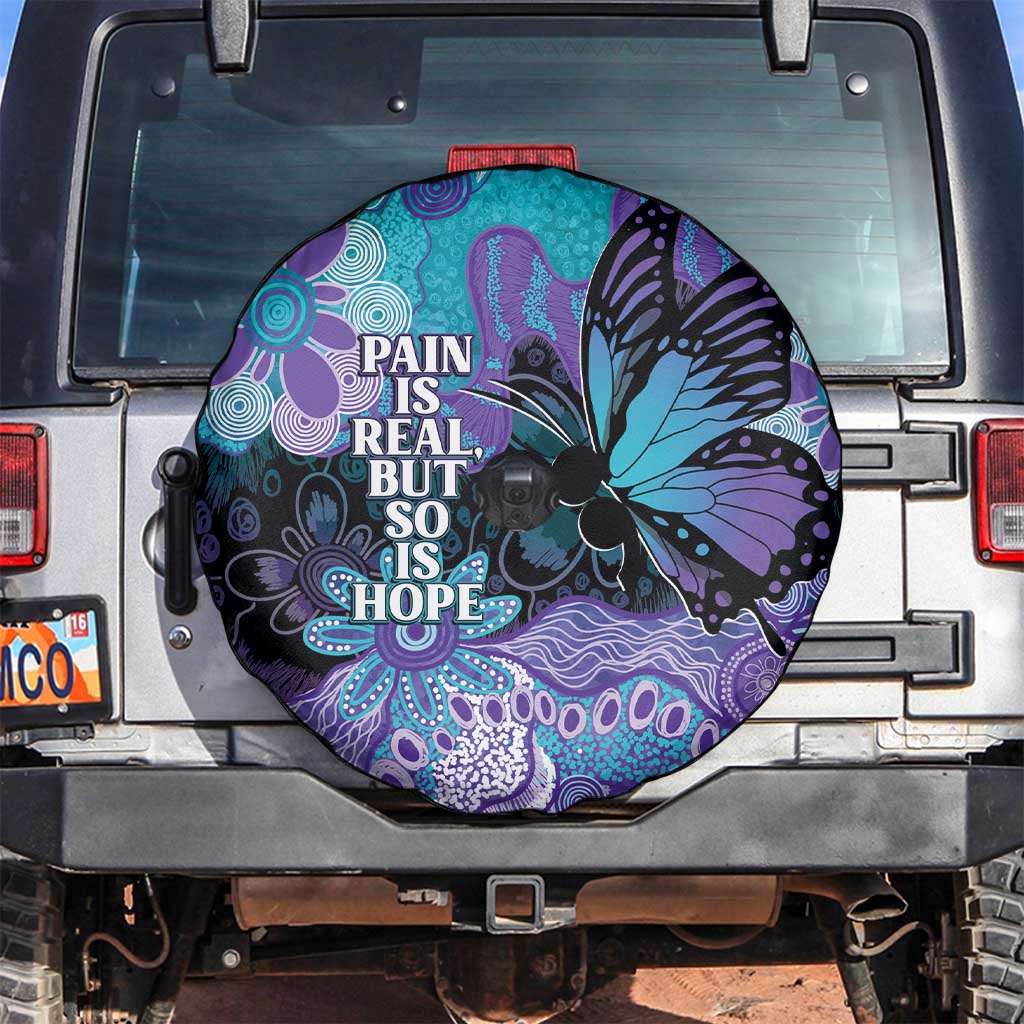 Australia Indigenous Teal Purple Contemporary Aboriginal Art Spare Tire Cover Hope Is Real