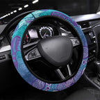 Australia Indigenous Teal Purple Contemporary Aboriginal Art Steering Wheel Cover Hope Is Real