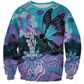 Australia Indigenous Teal Purple Contemporary Aboriginal Art Sweatshirt Hope Is Real
