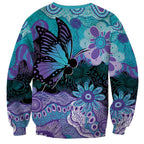 Australia Indigenous Teal Purple Contemporary Aboriginal Art Sweatshirt Hope Is Real