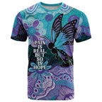 Australia Indigenous Teal Purple Contemporary Aboriginal Art T Shirt Hope Is Real