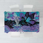 Australia Indigenous Teal Purple Contemporary Aboriginal Art Tablecloth Hope Is Real