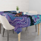 Australia Indigenous Teal Purple Contemporary Aboriginal Art Tablecloth Hope Is Real