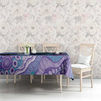 Australia Indigenous Teal Purple Contemporary Aboriginal Art Tablecloth Hope Is Real