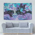 Australia Indigenous Teal Purple Contemporary Aboriginal Art Tapestry Hope Is Real