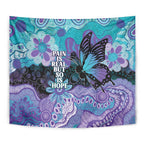 Australia Indigenous Teal Purple Contemporary Aboriginal Art Tapestry Hope Is Real