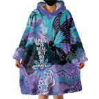 Australia Indigenous Teal Purple Contemporary Aboriginal Art Wearable Blanket Hoodie Hope Is Real