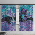 Australia Indigenous Teal Purple Contemporary Aboriginal Art Window Curtain Hope Is Real