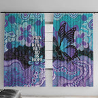 Australia Indigenous Teal Purple Contemporary Aboriginal Art Window Curtain Hope Is Real