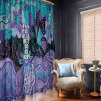 Australia Indigenous Teal Purple Contemporary Aboriginal Art Window Curtain Hope Is Real