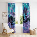 Australia Indigenous Teal Purple Contemporary Aboriginal Art Window Curtain Hope Is Real