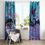 Australia Indigenous Teal Purple Contemporary Aboriginal Art Window Curtain Hope Is Real