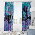 Australia Indigenous Teal Purple Contemporary Aboriginal Art Window Curtain Hope Is Real