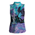 Australia Indigenous Teal Purple Contemporary Aboriginal Art Women Sleeveless Polo Shirt Hope Is Real