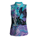Australia Indigenous Teal Purple Contemporary Aboriginal Art Women Sleeveless Polo Shirt Hope Is Real