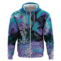 Australia Indigenous Teal Purple Contemporary Aboriginal Art Zip Hoodie Hope Is Real