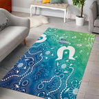Australia Aboriginal Style Area Rug World Ocean Day
