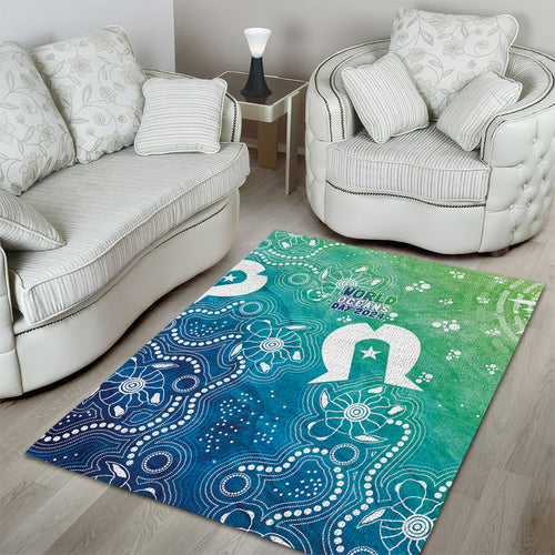 Australia Aboriginal Style Area Rug World Ocean Day