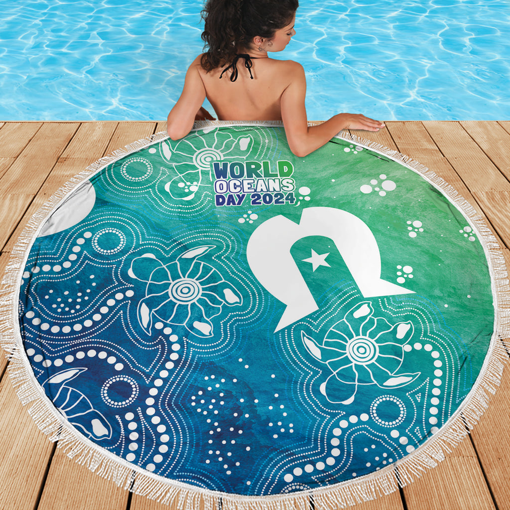 Australia Aboriginal Style Beach Blanket World Ocean Day