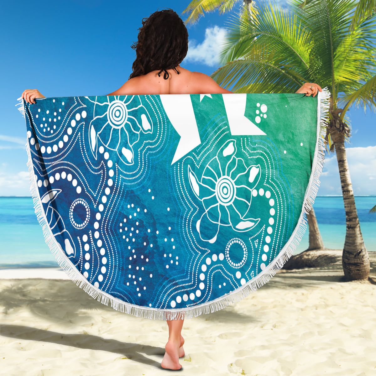 Australia Aboriginal Style Beach Blanket World Ocean Day