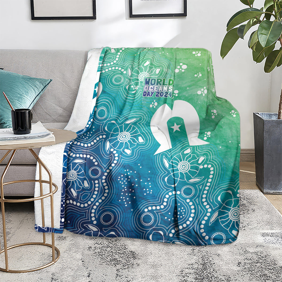 Australia Aboriginal Style Blanket World Ocean Day