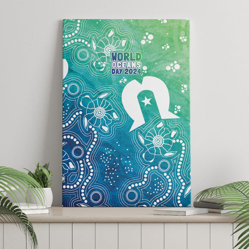 Australia Aboriginal Style Canvas Wall Art World Ocean Day