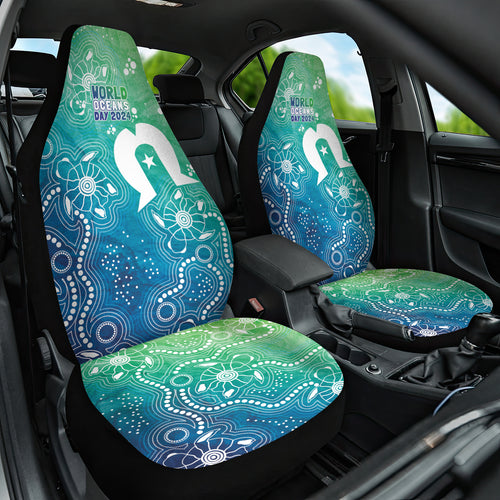 Australia Aboriginal Style Car Seat Cover World Ocean Day